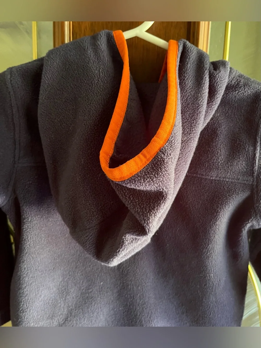 Carter’s Navy Blue & Orange Fleece Hooded Zip Up Light Jacket Boys Size 24M